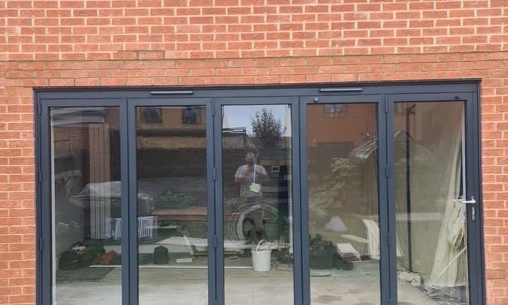 aluminium bi-fold doors front view